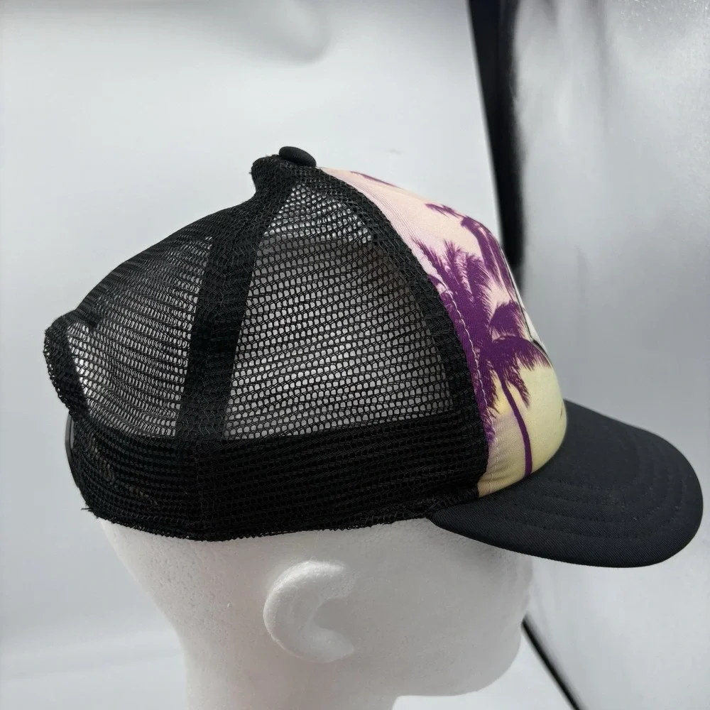 Hurley Hat Cap Womens Snapback One Size Tropical Trucker Mesh‎ Palm Tree Ca